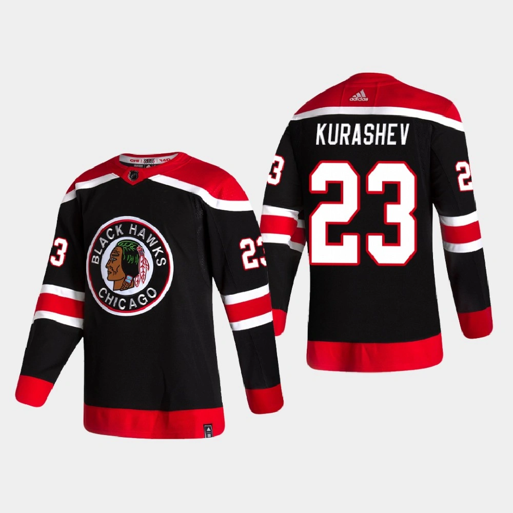 2021 Chicago Blackhawks Philipp Kurashev #23 Season Reverse Retro Authentic Special Edition Black Jersey 2021 Chicago Blackhawks Philipp Kurashev #23 Season Reverse Retro Authentic Special Edition Black Jersey
