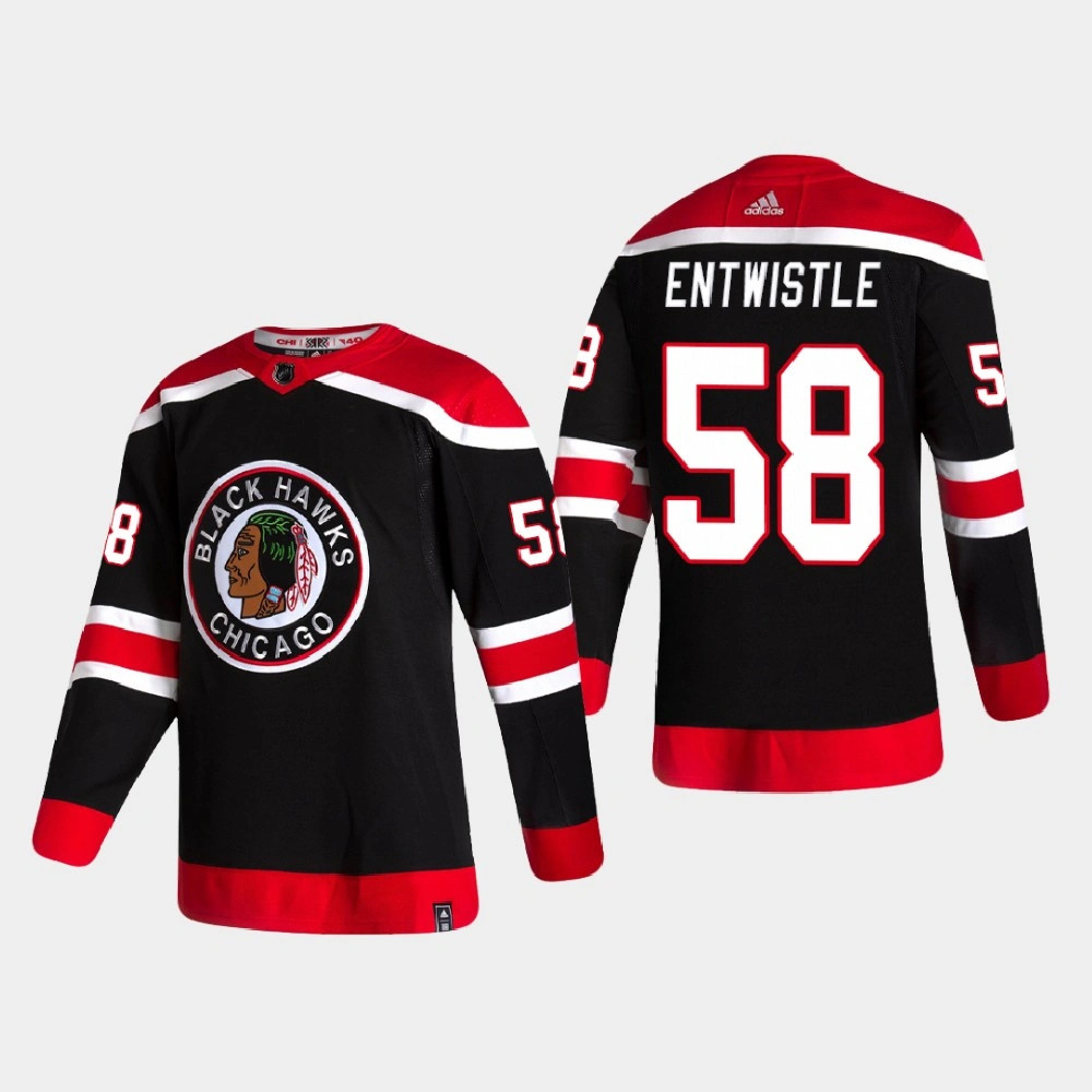 2021 Chicago Blackhawks MacKenzie Entwistle #58 Season Reverse Retro Authentic Black Jersey