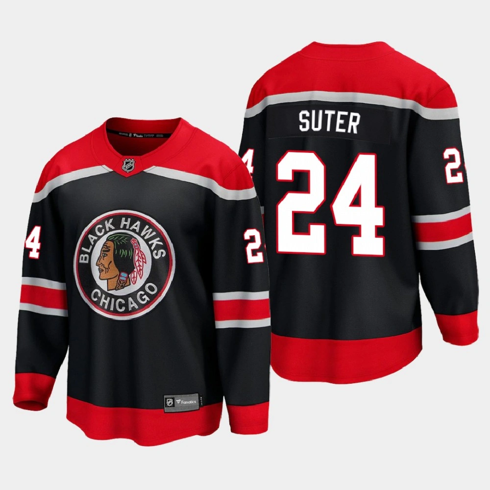2021 Chicago Blackhawks Pius Suter #24 Special Edition Breakaway Black Jersey 2021 Chicago Blackhawks Pius Suter #24 Special Edition Breakaway Black Jersey
