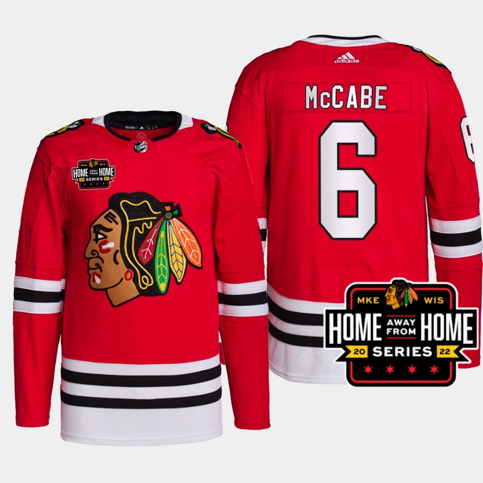 2022 Jake McCabe #6 Chicago Blackhawks Red Jersey Milwaukee Home Away From Home Primegreen 2022 Jake McCabe #6 Chicago Blackhawks Red Jersey Milwaukee Home Away From Home Primegreen