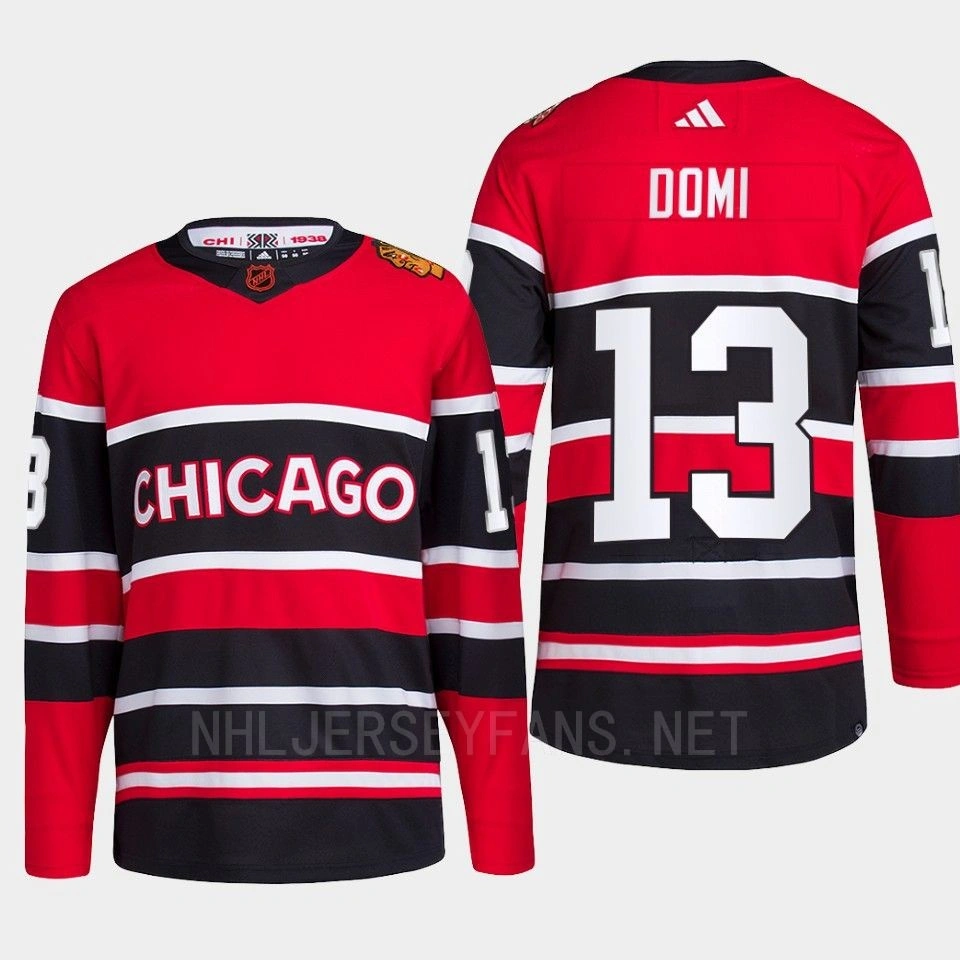 2022 Chicago Blackhawks Reverse Retro 2.0 Max Domi Red Authentic Primegreen Jersey Men's 2022 Chicago Blackhawks Reverse Retro 2.0 Max Domi Red Authentic Primegreen Jersey Men's