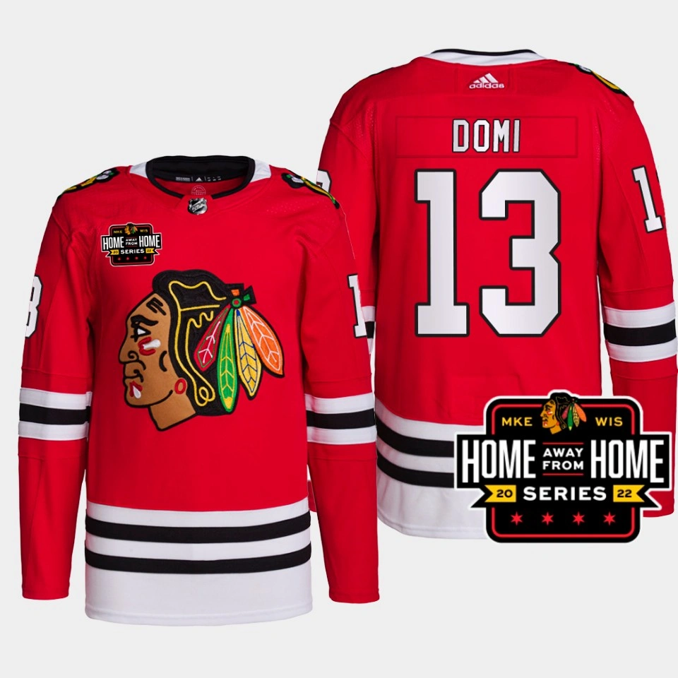 2022 Max Domi #13 Chicago Blackhawks Red Jersey Milwaukee Home Away From Home Primegreen