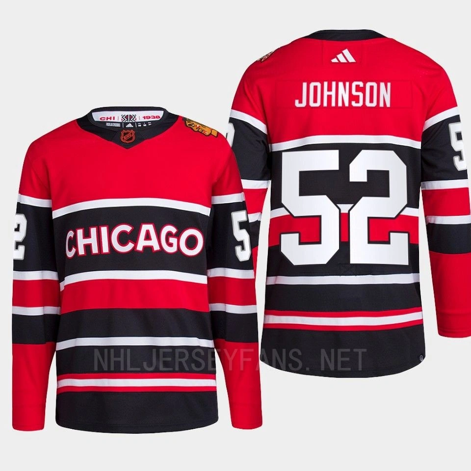 2022 Chicago Blackhawks Reverse Retro 2.0 Reese Johnson Red Authentic Primegreen Jersey Men's