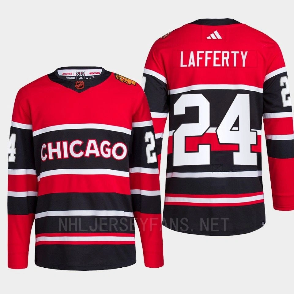 2022 Chicago Blackhawks Reverse Retro 2.0 Sam Lafferty Red Authentic Primegreen Jersey Men's 2022 Chicago Blackhawks Reverse Retro 2.0 Sam Lafferty Red Authentic Primegreen Jersey Men's