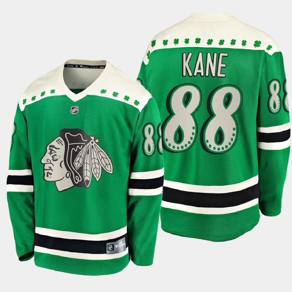 2021 Chicago Blackhawks Patrick Kane #88 St. Patrick's Day Green Jersey