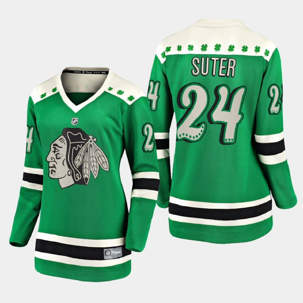 Women 2021 Chicago Blackhawks Pius Suter St. Patrick's Day Jersey - Green