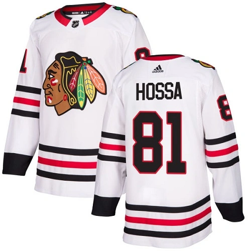 Chicago Blackhawks #81 Marian Hossa Away White Authentic Jersey