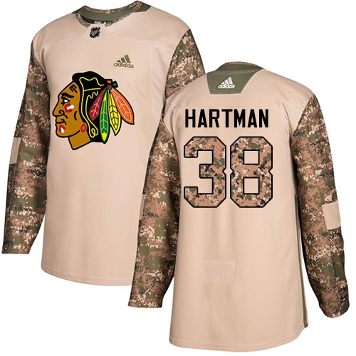 Chicago Blackhawks #38 Ryan Hartman Veterans Day Practice Camo Authentic Jersey