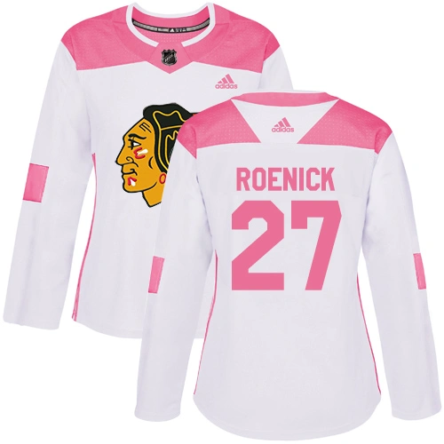 Women's Chicago Blackhawks #27 Jeremy Roenick Pink-White Fashion Authentic Jersey