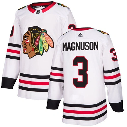 Youth Chicago Blackhawks #3 Keith Magnuson Away White Authentic Jersey