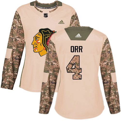 Women's Chicago Blackhawks #4 Bobby Orr Veterans Day Practice Camo Authentic Jersey