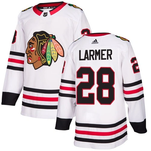 Youth Chicago Blackhawks #28 Steve Larmer Away White Authentic Jersey Youth Chicago Blackhawks #28 Steve Larmer Away White Authentic Jersey