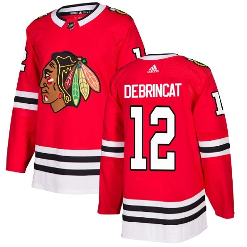 Youth Chicago Blackhawks #12 Alex DeBrincat Home Red Authentic Jersey