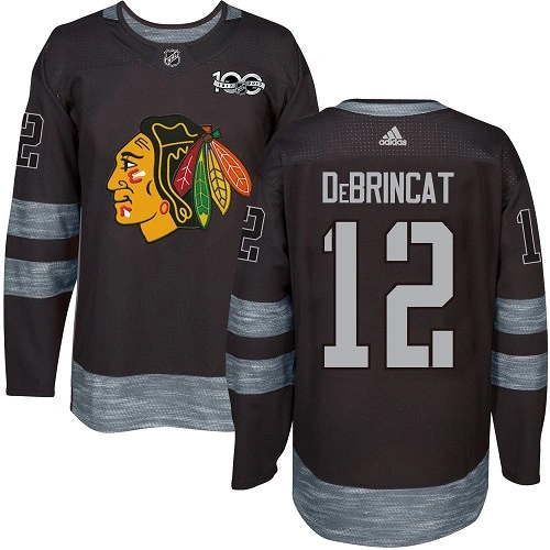 Chicago Blackhawks #12 Alex DeBrincat 1917-2017 100th Anniversary Black Authentic Jersey