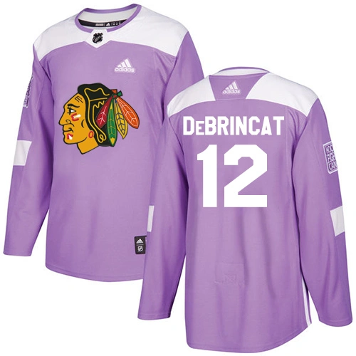 Chicago Blackhawks #12 Alex DeBrincat Fights Cancer Practice Purple Authentic Jersey