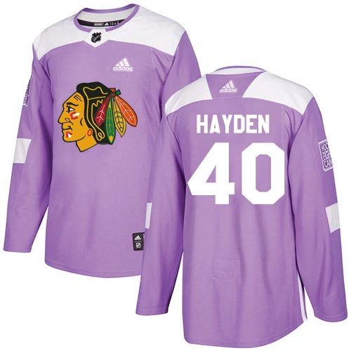 Chicago Blackhawks #40 John Hayden Fights Cancer Practice Purple Authentic Jersey