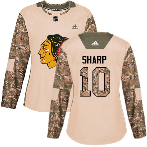 Women's Chicago Blackhawks #10 Patrick Sharp Camo Veterans Day Practice Authentic Jersey Women's Chicago Blackhawks #10 Patrick Sharp Camo Veterans Day Practice Authentic Jersey