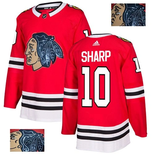 Chicago Blackhawks #10 Patrick Sharp Black Indians-Face Red Authentic Jersey