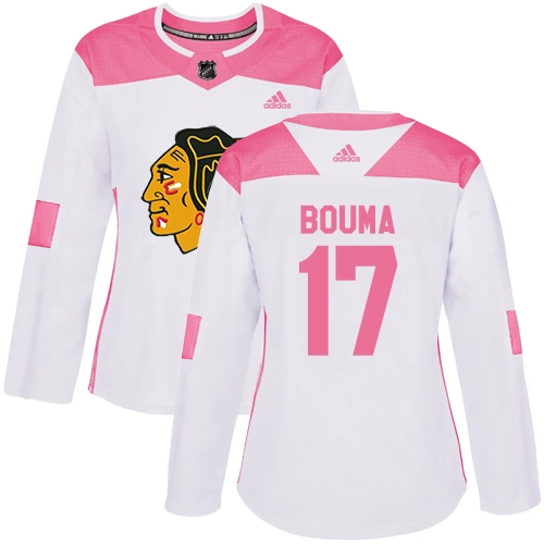 Women's Chicago Blackhawks #17 Lance Bouma Pink-White Fashion Authentic Jersey Women's Chicago Blackhawks #17 Lance Bouma Pink-White Fashion Authentic Jersey