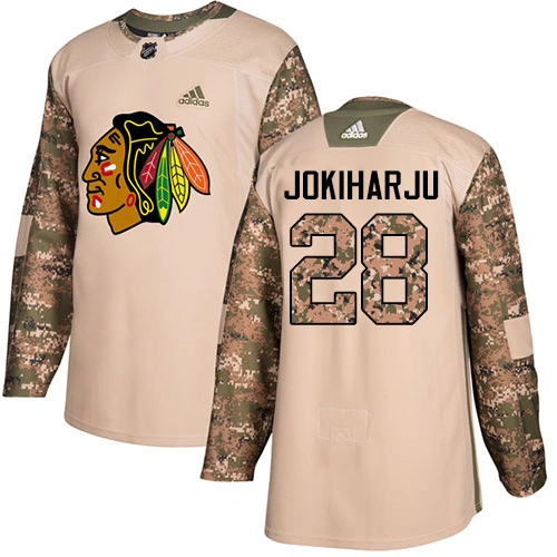 Chicago Blackhawks #28 Henri Jokiharju Camo Veterans Day Practice Authentic Jersey Chicago Blackhawks #28 Henri Jokiharju Camo Veterans Day Practice Authentic Jersey