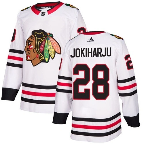 Youth Chicago Blackhawks #28 Henri Jokiharju White Away Authentic Jersey