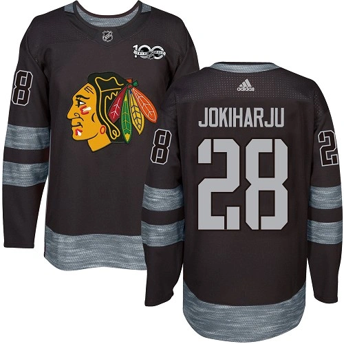 Chicago Blackhawks #28 Henri Jokiharju 1917-2017 100th Anniversary Black Authentic Jersey Chicago Blackhawks #28 Henri Jokiharju 1917-2017 100th Anniversary Black Authentic Jersey