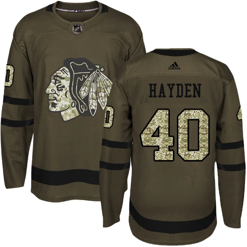 Chicago Blackhawks #40 John Hayden Salute to Service Green Authentic Jersey
