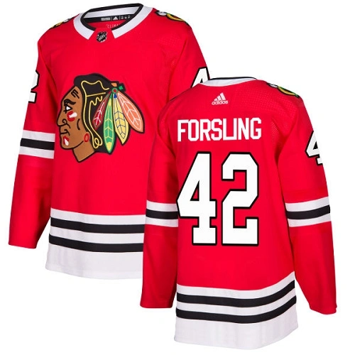 Chicago Blackhawks #42 Gustav Forsling Home Red Authentic Jersey