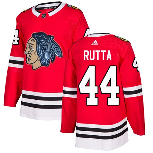 Chicago Blackhawks #44 Jan Rutta Black Indians-Face Red Authentic Jersey