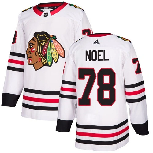 Women's Chicago Blackhawks #78 Nathan Noel White Away Authentic Jersey