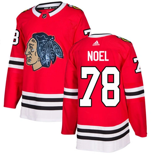 Chicago Blackhawks #78 Nathan Noel Black Indians-Face Red Authentic Jersey
