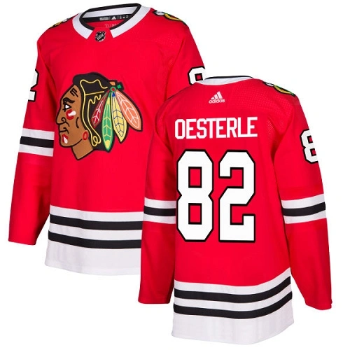 Chicago Blackhawks #82 Jordan Oesterle Home Red Authentic Jersey