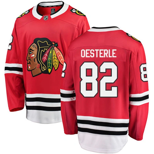 Youth Chicago Blackhawks #82 Jordan Oesterle Red Home Branded Breakaway Authentic Jersey Youth Chicago Blackhawks #82 Jordan Oesterle Red Home Branded Breakaway Authentic Jersey