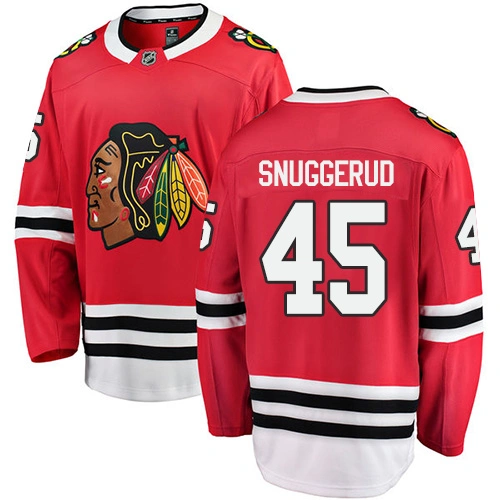 Youth Chicago Blackhawks #45 Luc Snuggerud Red Home Branded Breakaway Authentic Jersey Youth Chicago Blackhawks #45 Luc Snuggerud Red Home Branded Breakaway Authentic Jersey