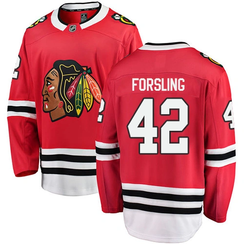 Chicago Blackhawks #42 Gustav Forsling Red Home Branded Breakaway Authentic Jersey