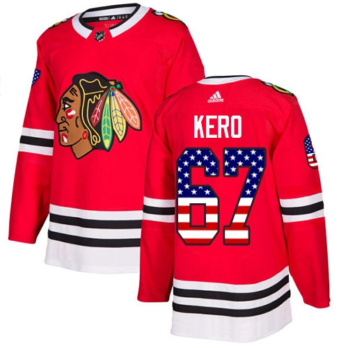 Chicago Blackhawks #67 Tanner Kero USA Flag Fashion Red Authentic Jersey Chicago Blackhawks #67 Tanner Kero USA Flag Fashion Red Authentic Jersey