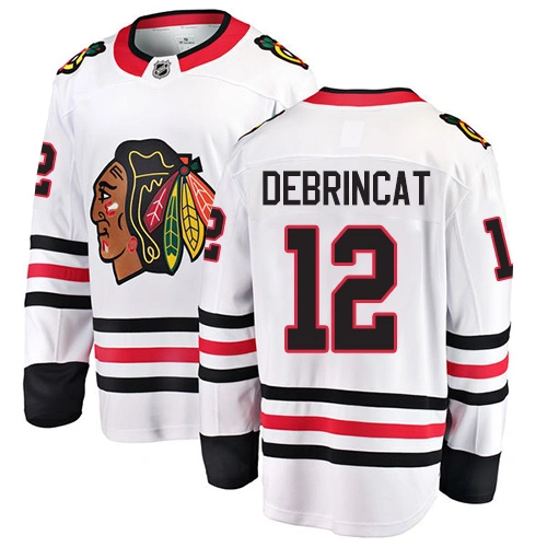 Chicago Blackhawks #12 Alex DeBrincat White Away Branded Breakaway Authentic Jersey