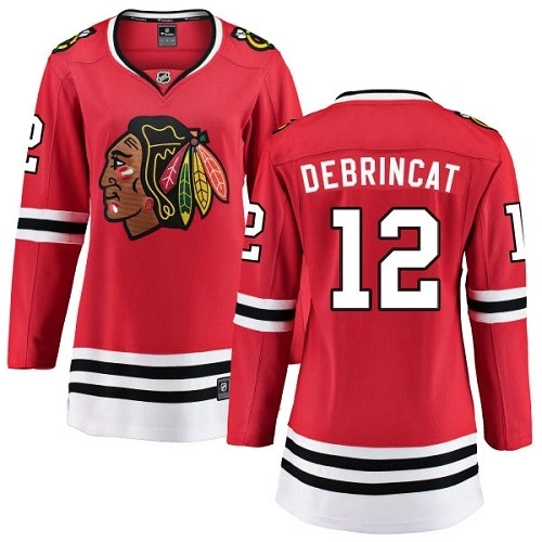 Women's Chicago Blackhawks #12 Alex DeBrincat Red Home Branded Breakaway Authentic Jersey