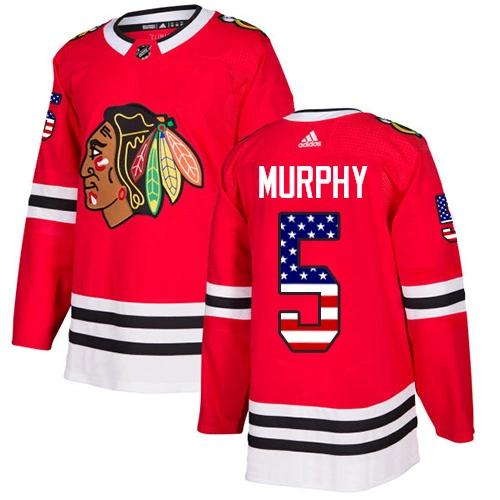 Chicago Blackhawks #5 Connor Murphy USA Flag Fashion Red Authentic Jersey