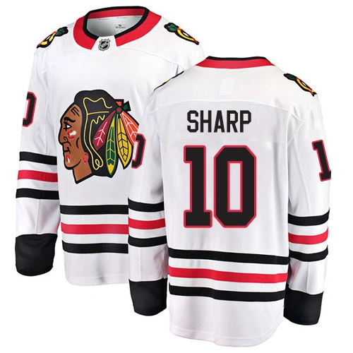 Chicago Blackhawks #10 Patrick Sharp White Away Branded Breakaway Authentic Jersey
