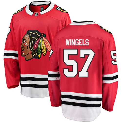 Youth Chicago Blackhawks #57 Tommy Wingels Red Home Branded Breakaway Authentic Jersey