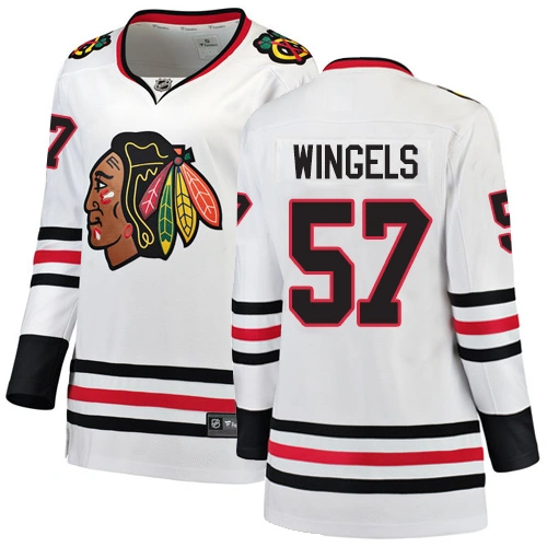 Women's Chicago Blackhawks #57 Tommy Wingels Away Branded Breakaway White Authentic Jersey
