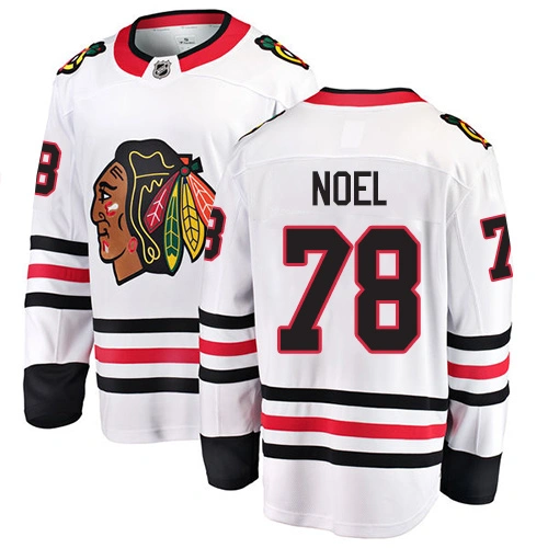 Chicago Blackhawks #78 Nathan Noel White Away Branded Breakaway Authentic Jersey