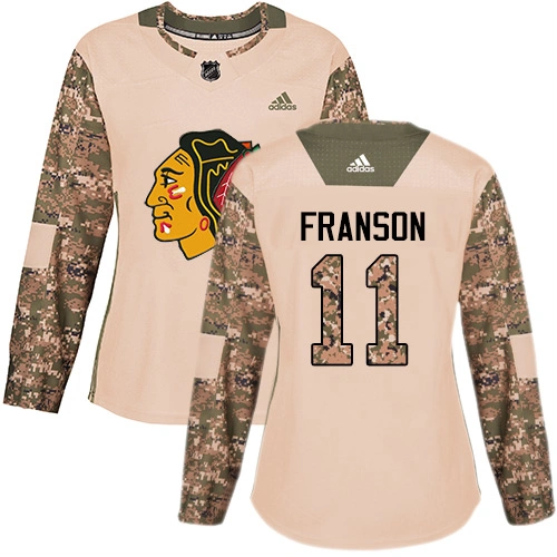 Women's Chicago Blackhawks #11 Cody Franson Camo Veterans Day Practice Authentic Jersey
