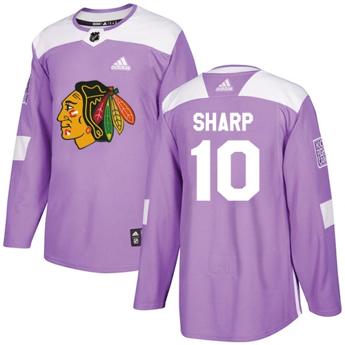 Chicago Blackhawks #10 Patrick Sharp Fights Cancer Practice Purple Authentic Jersey