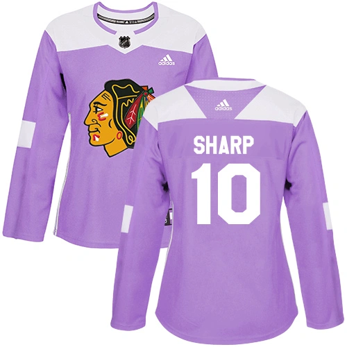 Women's Chicago Blackhawks #10 Patrick Sharp Fights Cancer Practice Purple Authentic Jersey Women's Chicago Blackhawks #10 Patrick Sharp Fights Cancer Practice Purple Authentic Jersey