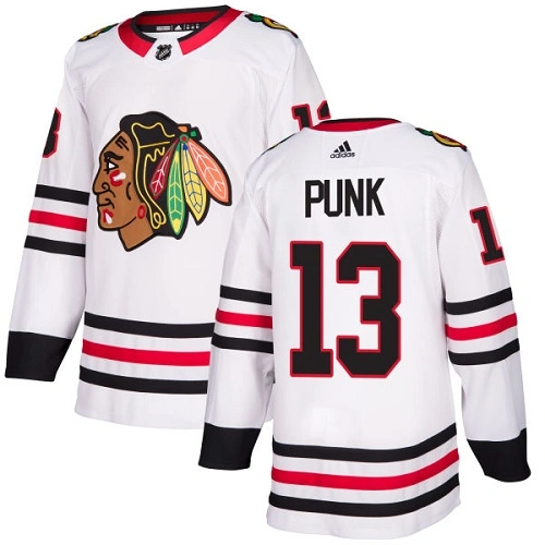 Women's Chicago Blackhawks #13 CM Punk Away White Authentic Jersey