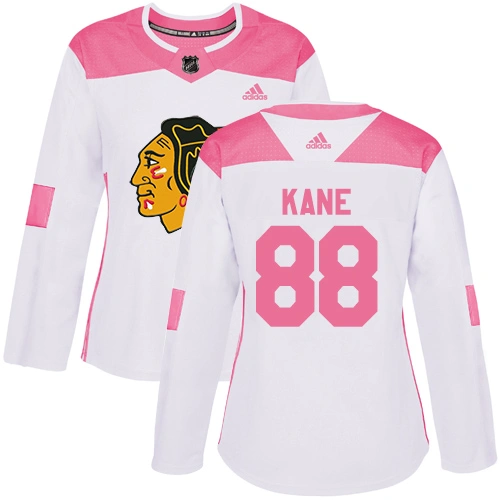 Women's Chicago Blackhawks #88 Patrick Kane Pink-White Fashion Authentic Jersey Women's Chicago Blackhawks #88 Patrick Kane Pink-White Fashion Authentic Jersey