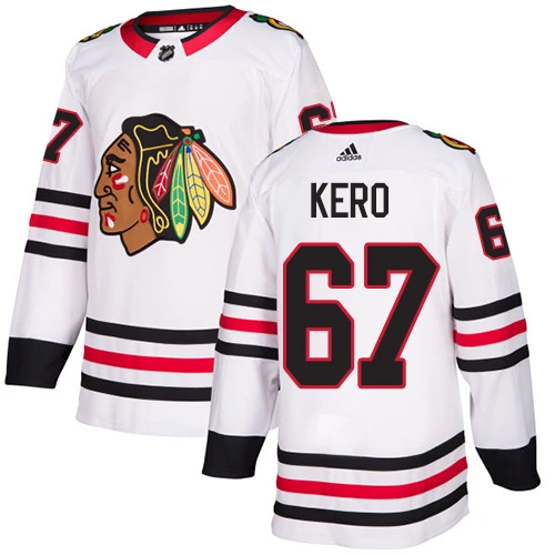 Youth Chicago Blackhawks #67 Tanner Kero Away White Authentic Jersey Youth Chicago Blackhawks #67 Tanner Kero Away White Authentic Jersey