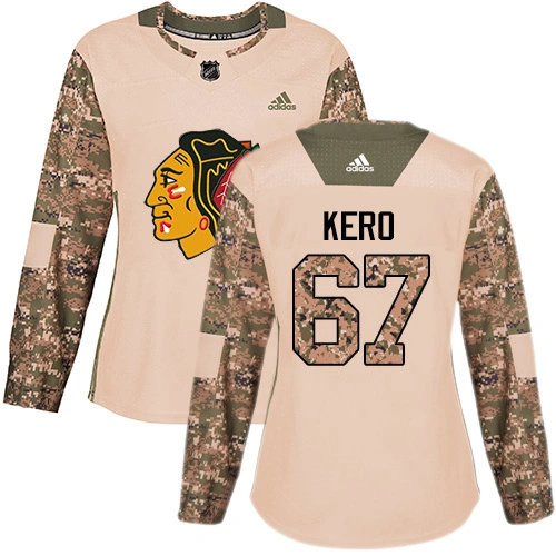 Women's Chicago Blackhawks #67 Tanner Kero Veterans Day Practice Camo Authentic Jersey Women's Chicago Blackhawks #67 Tanner Kero Veterans Day Practice Camo Authentic Jersey